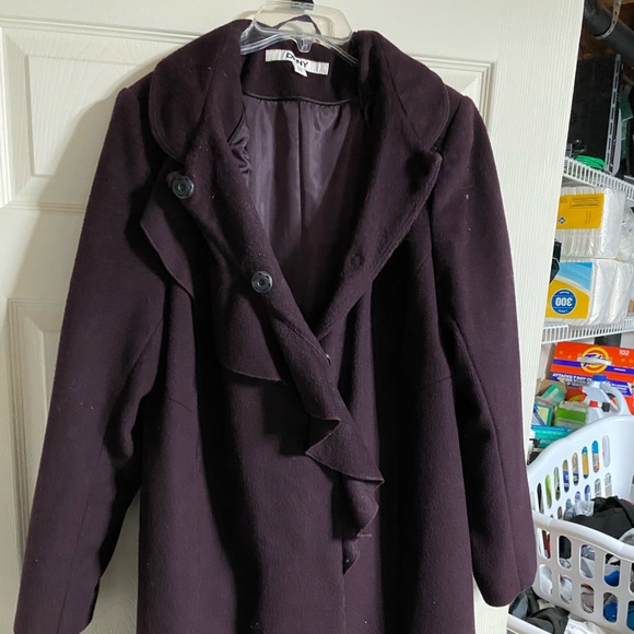 Dkny Jackets & Blazers - Gorgeous, plum-colored wool coat.  Great condition.